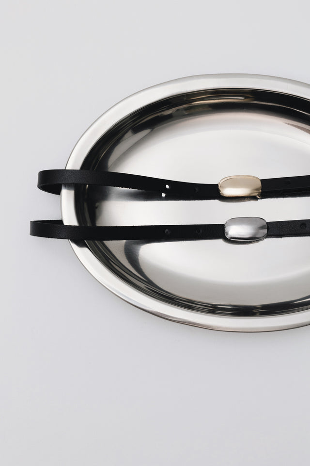 "TINY DANCER" BLACK GOLD LEATHER BELT