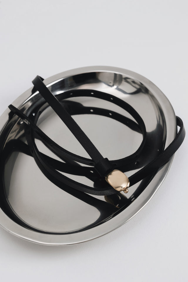 "TINY DANCER" BLACK GOLD LEATHER BELT