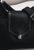 "SOMEWHERE I BELONG" BLACK NICKEL SHOULDER BAG