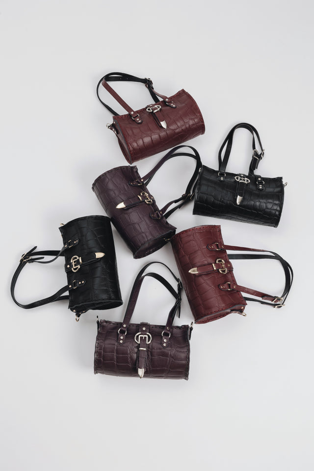 "ENDLESSLY" BLACK NICKEL BARREL BAG