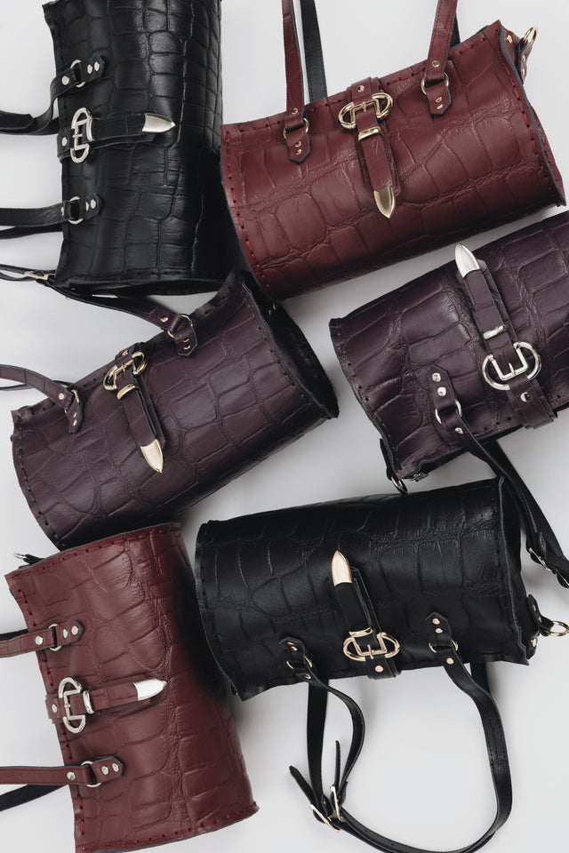 "ENDLESSLY" BLACK NICKEL BARREL BAG