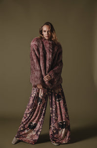 QUANAH ECO-FUR COAT BORDEAUX