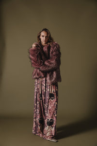 QUANAH ECO-FUR COAT BORDEAUX