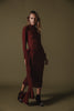 ETENIA GLITTER DRESS BORDEAUX