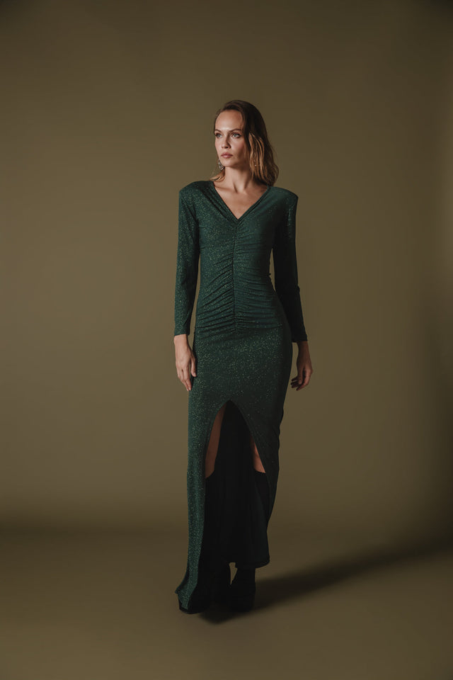 SHADA GLITTER DRESS GREEN