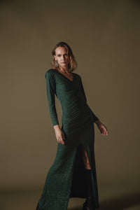 SHADA GLITTER DRESS GREEN