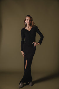 SHADA GLITTER DRESS BLACK