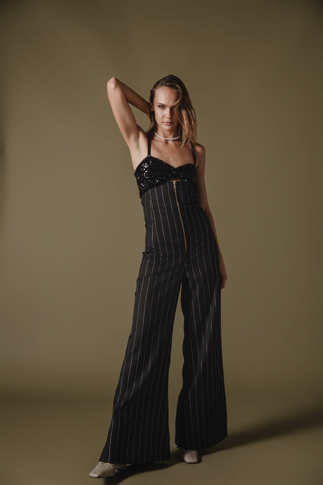 AYASHA PANTS STRIPED BLACK