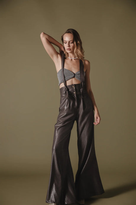 TANSY PANTS METALLIC CHARCOAL