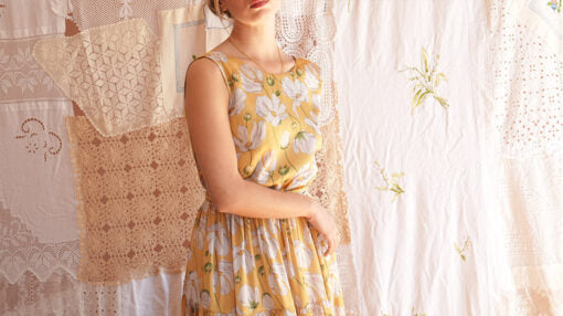 HARMONICA DRESS YELLOW