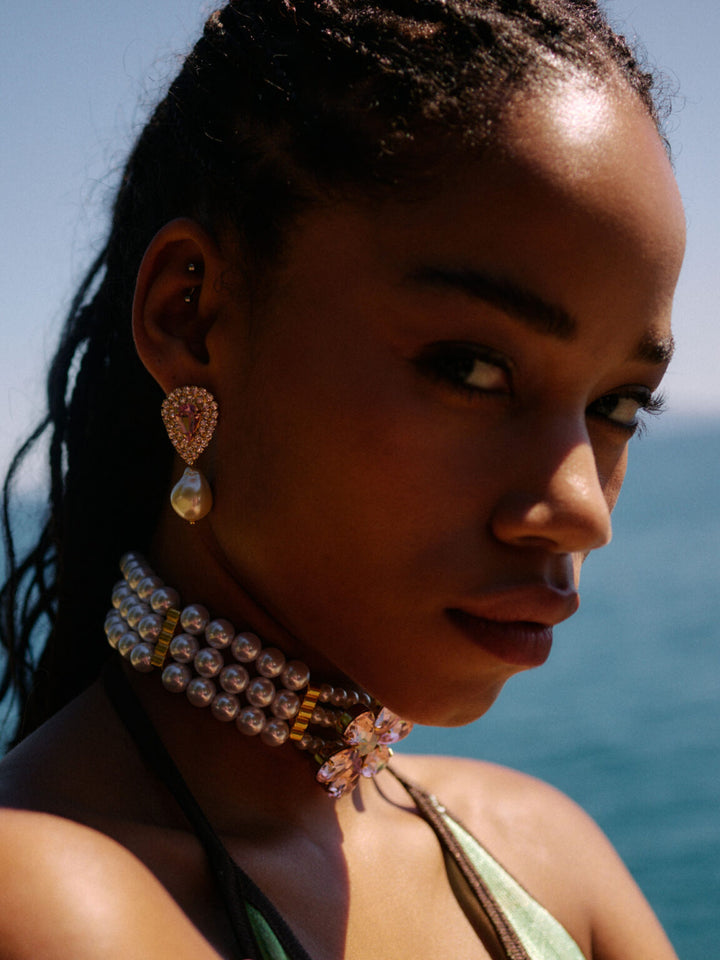 BAMBOLA EARRINGS (gold/pink)