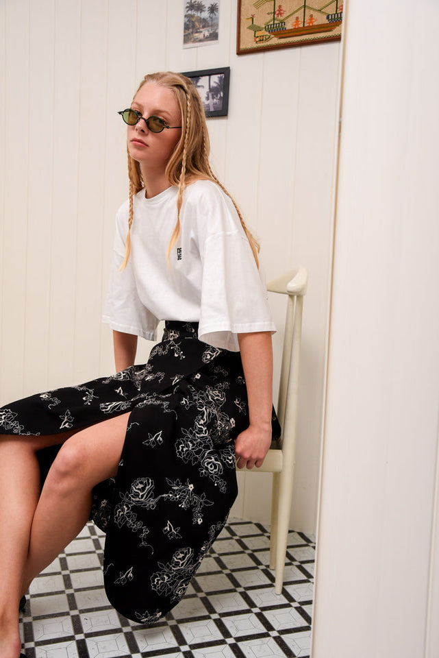 MI LUV YUH WRAP SKIRT BLACK