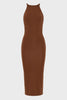 No.26 KNITTED MIDI DRESS BROWN