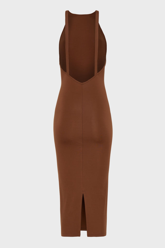 No.26 KNITTED MIDI DRESS BROWN