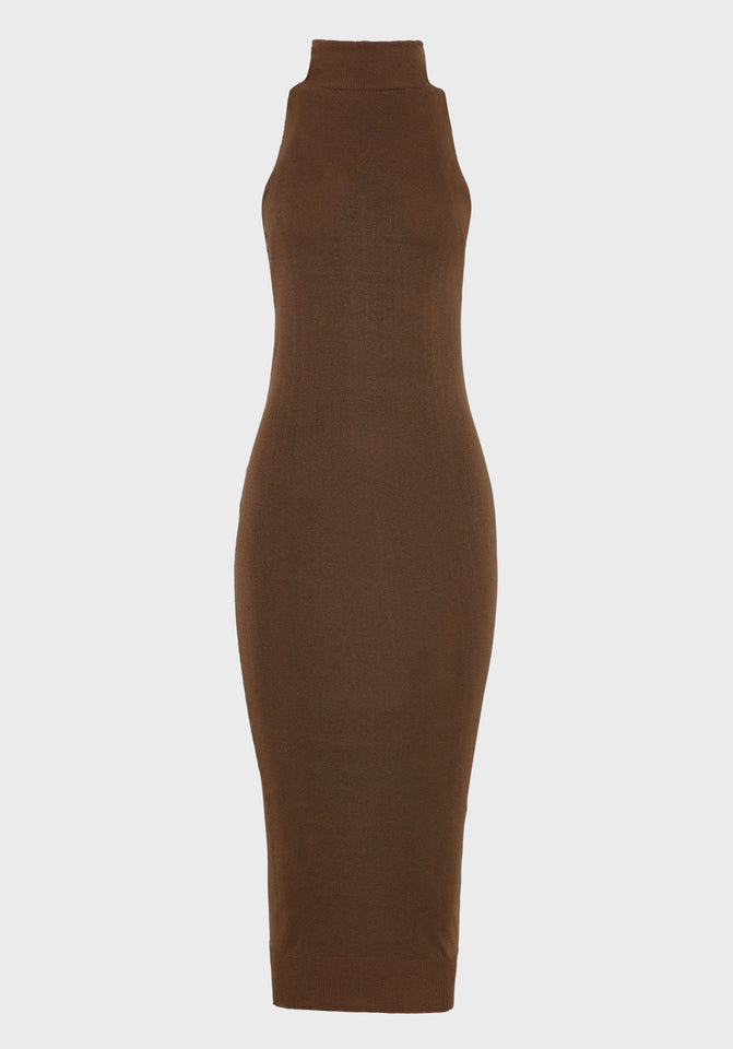 No.26 KNITTED MIDI DRESS BROWN