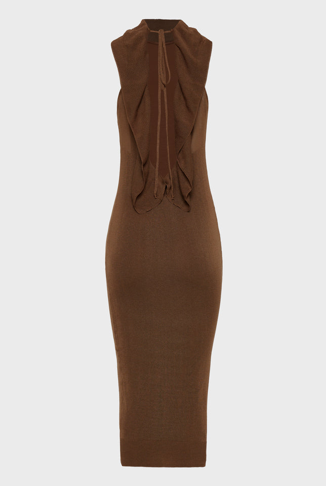 No.26 KNITTED MIDI DRESS BROWN