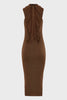 No.26 KNITTED MIDI DRESS BROWN