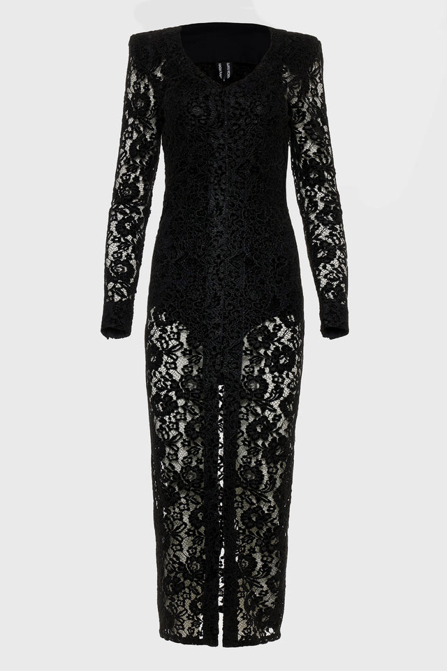 LACER MAXI DRESS BLACK