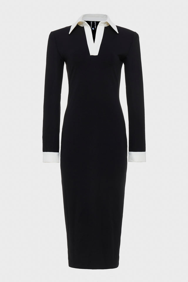 DEADLINE MAXI DRESS BLACK/WHITE