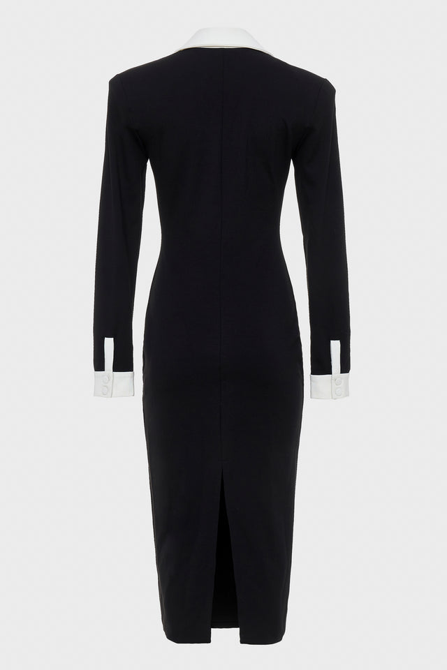 DEADLINE MAXI DRESS BLACK/WHITE