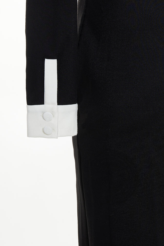 DEADLINE MAXI DRESS BLACK/WHITE