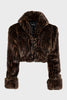 THROWBACK FUR CROPPED JACKET BROWN/BLACK