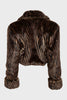 THROWBACK FUR CROPPED JACKET BROWN/BLACK