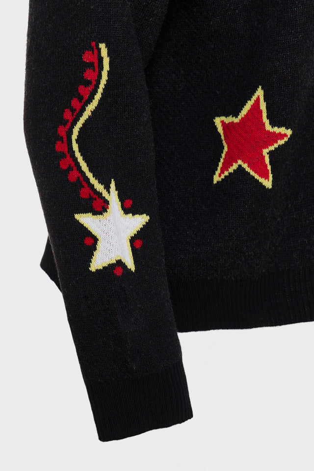 ASTROWILD KNITTED BLOUSE BLACK