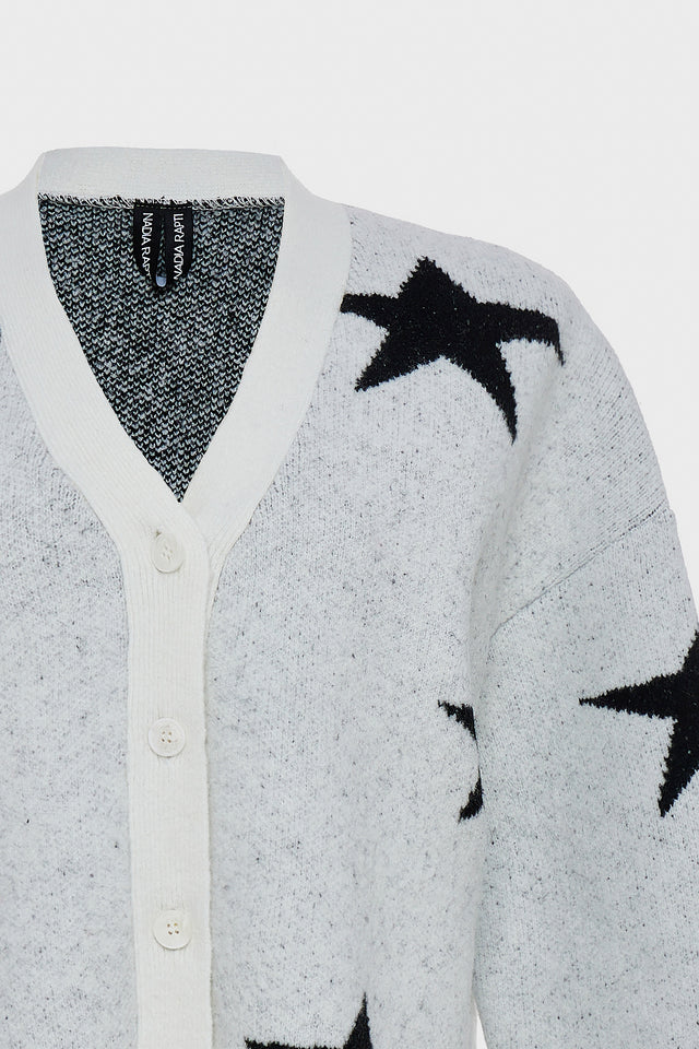 ASTROWILD KNITTED CARDIGAN WHITE/BLACK