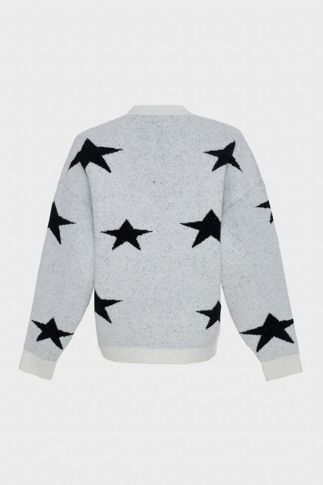 ASTROWILD KNITTED CARDIGAN WHITE/BLACK
