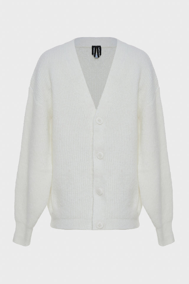 DONNA KNITTED CARDIGAN WHITE