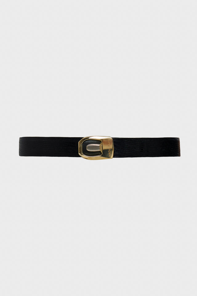 REI LEATHER BELT DOUBLE SIDED M/W BLACK