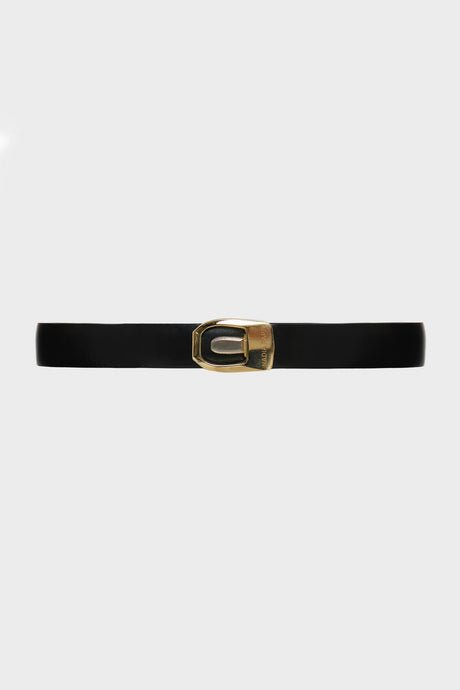 REI LEATHER BELT DOUBLE SIDED M/W BLACK