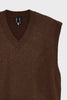 BASIC KNITTED VEST M/W BROWN