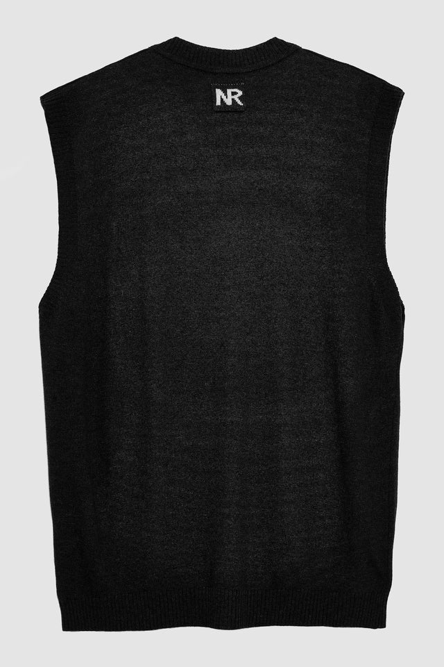 BASIC KNITTED VEST M/W BLACK