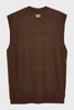 BASIC KNITTED VEST M/W BROWN