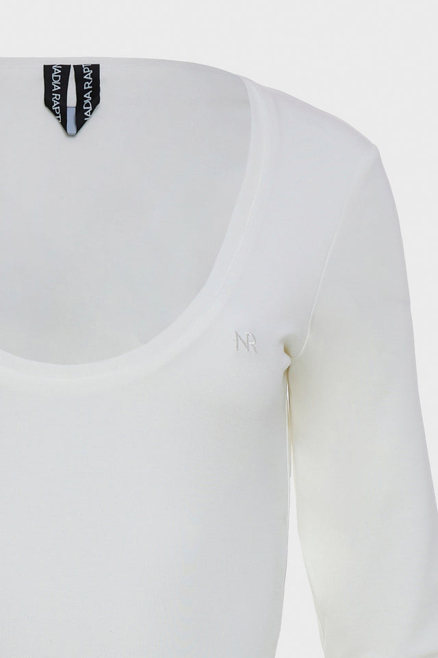 CLAUDIA LONGSLEEVE BODYSUIT OFF WHITE