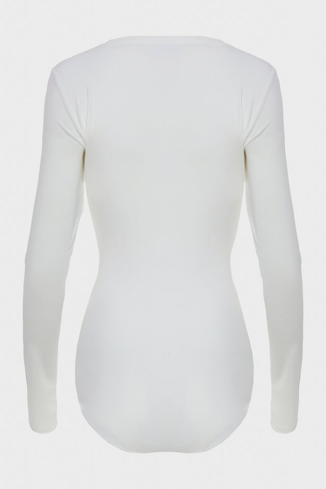 CLAUDIA LONGSLEEVE BODYSUIT OFF WHITE