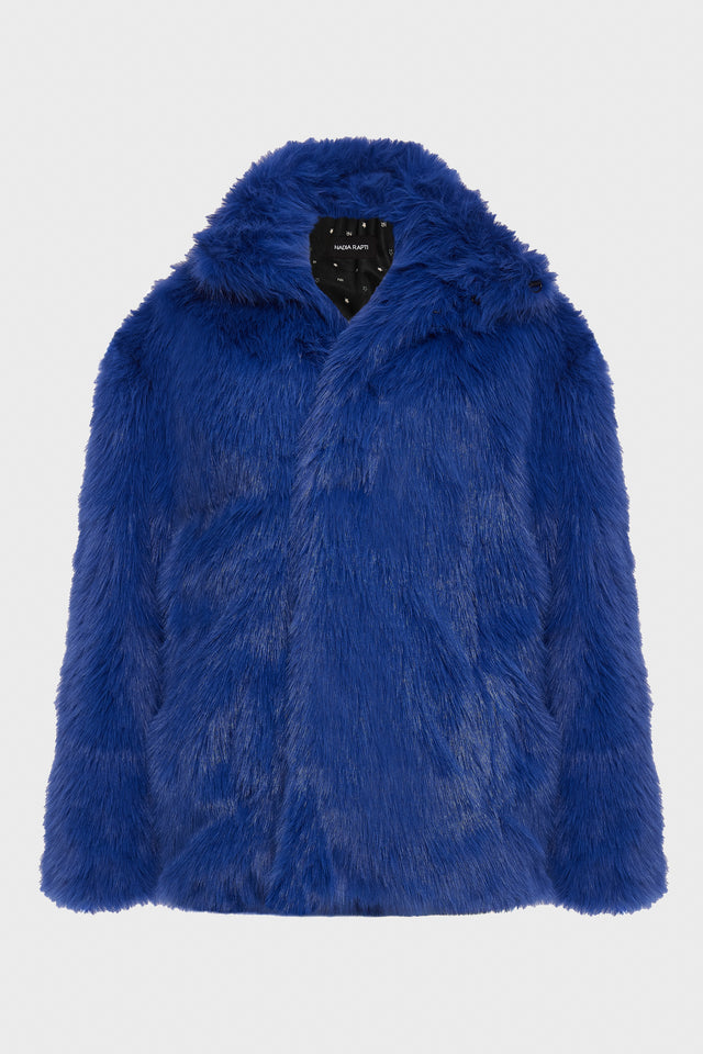SALLY FUR JACKET BLUE