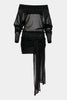 No26 KNITTED MINI DRESS BLACK
