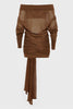 No26 KNITTED MINI DRESS BROWN