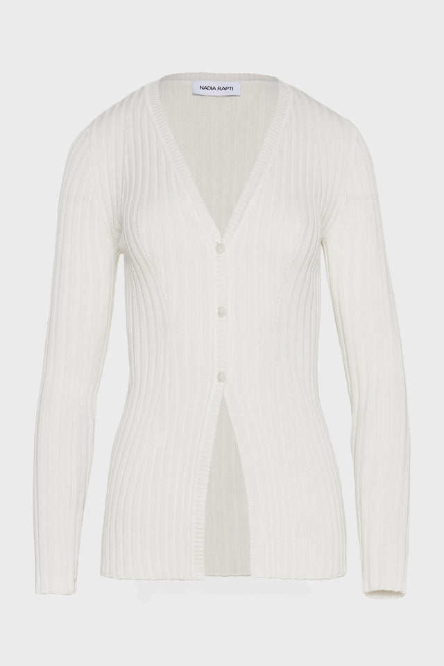 FEMME KNITTED CARDIGAN WHITE