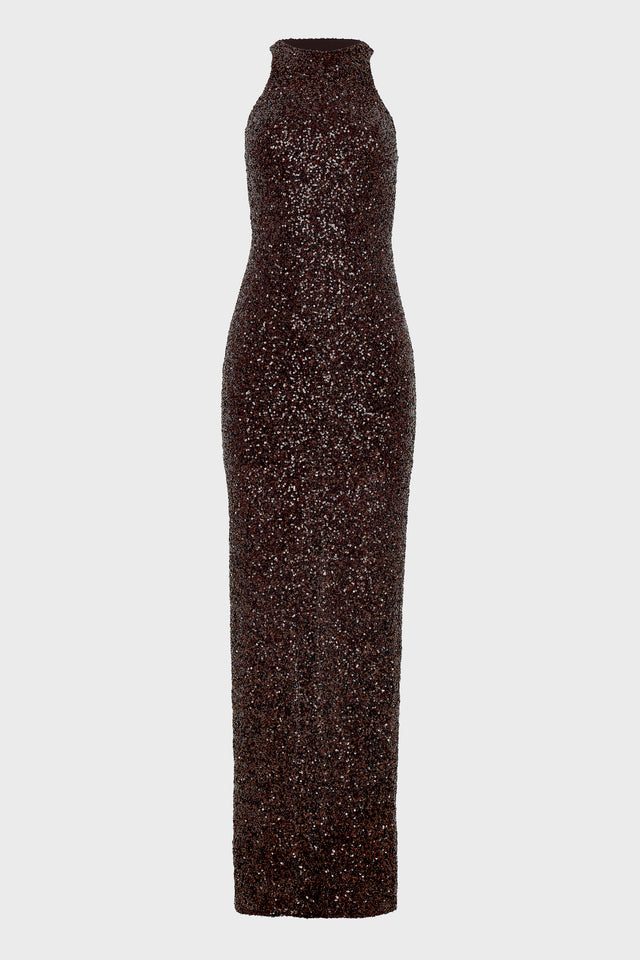 STARLIT LONG DRESS BRONZE