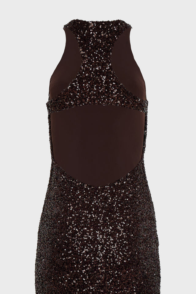 STARLIT LONG DRESS BRONZE