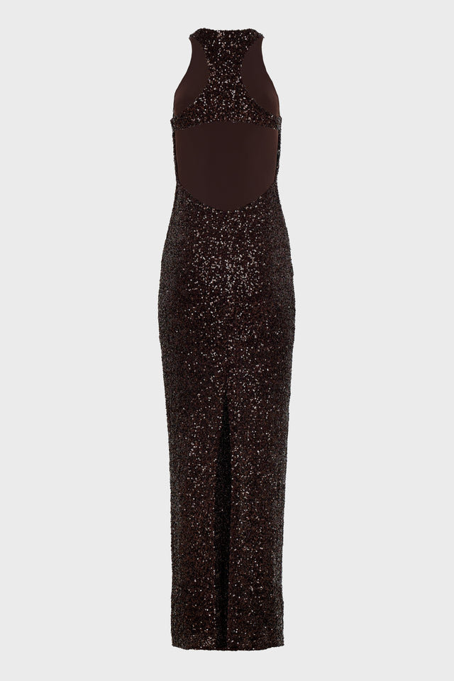 STARLIT LONG DRESS BRONZE