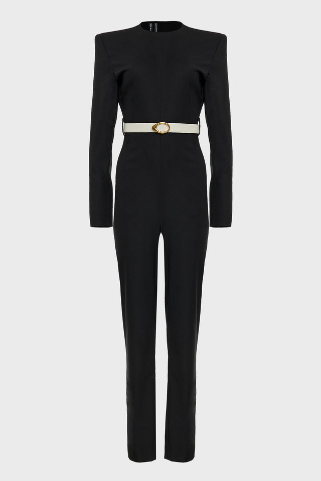BLACK TIE LEATHER BELT