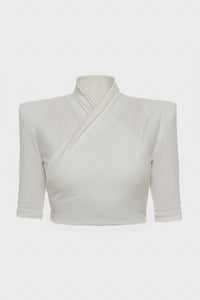 MELANIE CROP TOP OFF WHITE