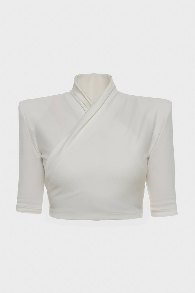 MELANIE CROP TOP OFF WHITE