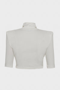 MELANIE CROP TOP OFF WHITE