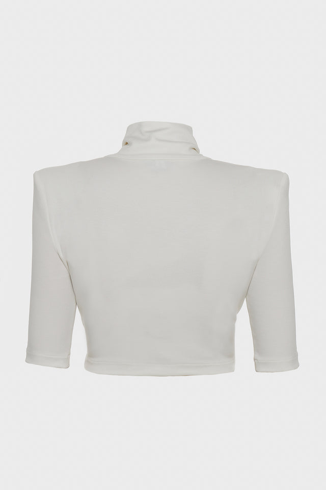 MELANIE CROP TOP OFF WHITE